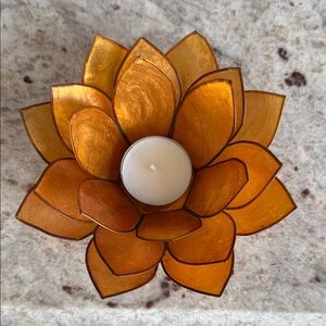 Orange Lotus Candle Holder